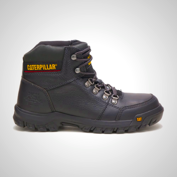 Black Mens Outline Steel Toe Boots