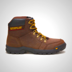 Men's Outline Coffee Work Boots - Durable Steel Toe Protection
