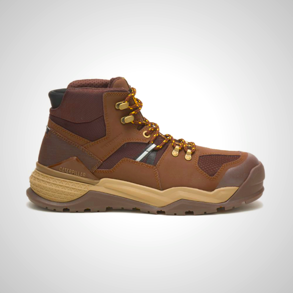 Brown Mens Provoke Mid Waterproof Alloy Toe Boots