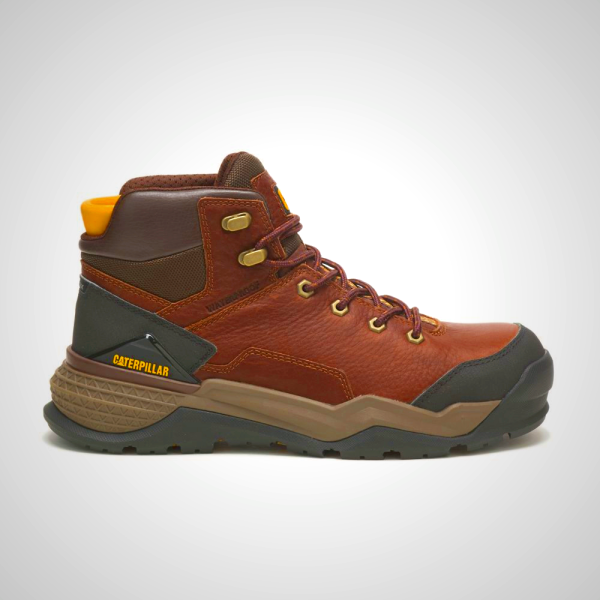 Coffee Provoke Mid Waterproof Alloy Toe Mens Boots